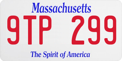 MA license plate 9TP299