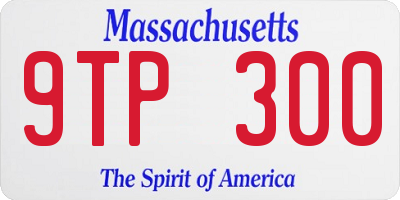 MA license plate 9TP300