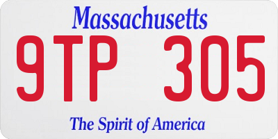 MA license plate 9TP305