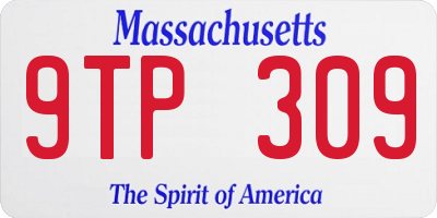 MA license plate 9TP309