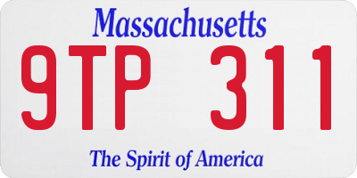 MA license plate 9TP311