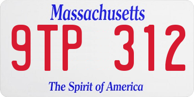 MA license plate 9TP312