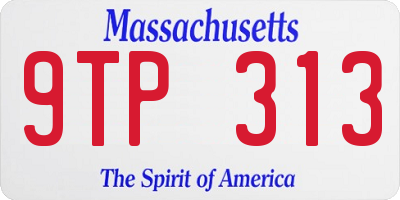 MA license plate 9TP313