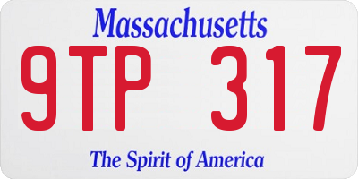 MA license plate 9TP317