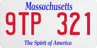 MA license plate 9TP321