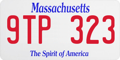 MA license plate 9TP323