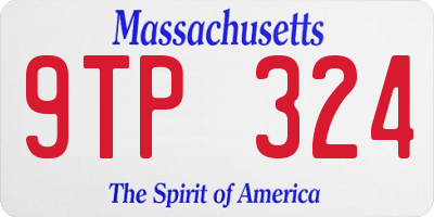 MA license plate 9TP324