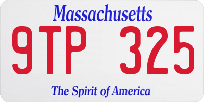 MA license plate 9TP325