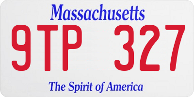 MA license plate 9TP327