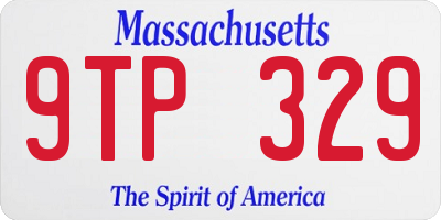 MA license plate 9TP329