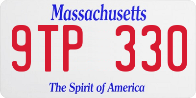MA license plate 9TP330