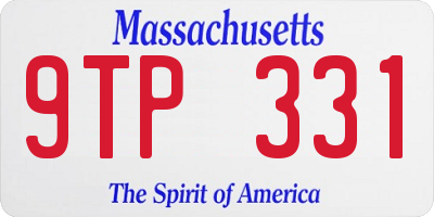MA license plate 9TP331