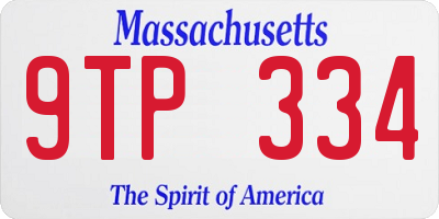 MA license plate 9TP334