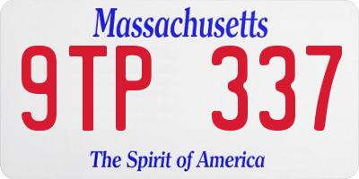 MA license plate 9TP337