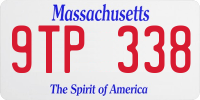 MA license plate 9TP338