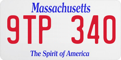 MA license plate 9TP340
