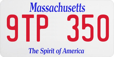 MA license plate 9TP350