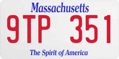 MA license plate 9TP351