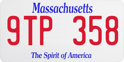 MA license plate 9TP358