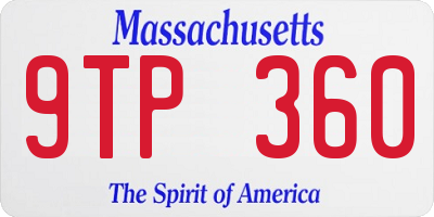 MA license plate 9TP360