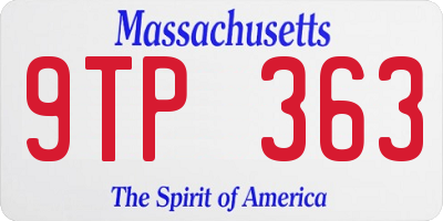 MA license plate 9TP363