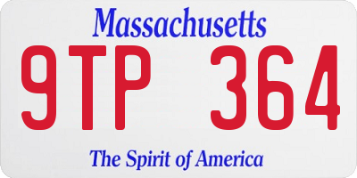 MA license plate 9TP364