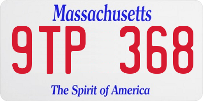 MA license plate 9TP368