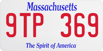 MA license plate 9TP369