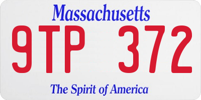 MA license plate 9TP372