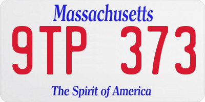 MA license plate 9TP373