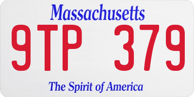 MA license plate 9TP379