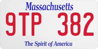 MA license plate 9TP382