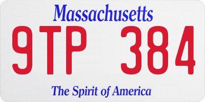 MA license plate 9TP384