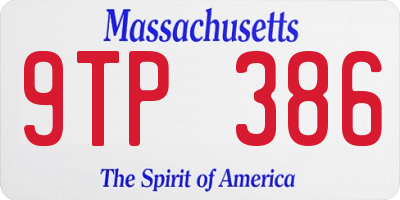 MA license plate 9TP386