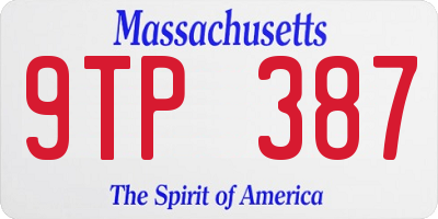 MA license plate 9TP387