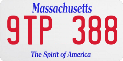 MA license plate 9TP388