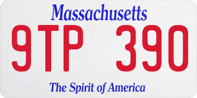 MA license plate 9TP390