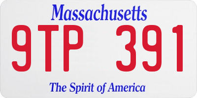 MA license plate 9TP391