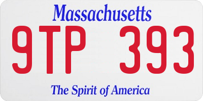 MA license plate 9TP393
