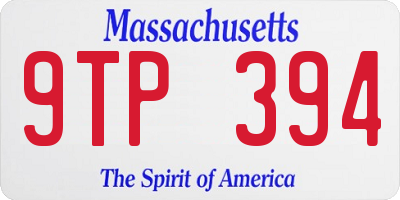 MA license plate 9TP394