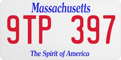 MA license plate 9TP397