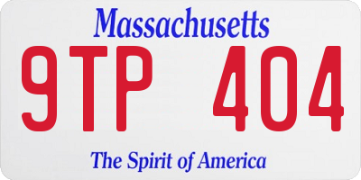 MA license plate 9TP404
