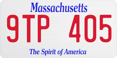 MA license plate 9TP405