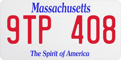 MA license plate 9TP408