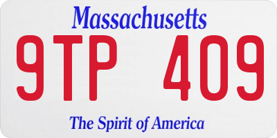 MA license plate 9TP409