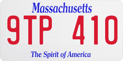 MA license plate 9TP410