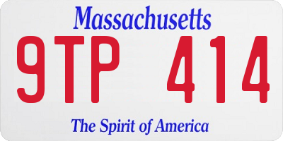 MA license plate 9TP414