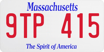 MA license plate 9TP415