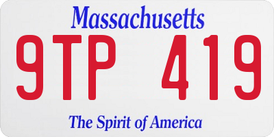 MA license plate 9TP419