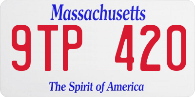 MA license plate 9TP420